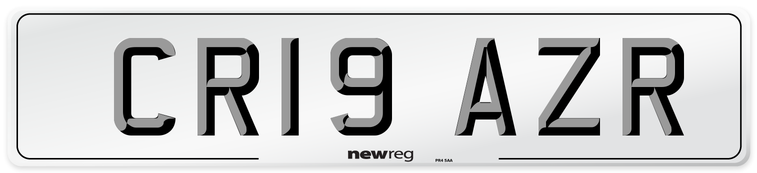 CR19 AZR Number Plate from New Reg